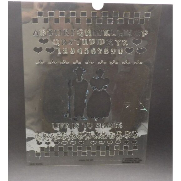 HomeSpun Stencils 8.5"x11" Pre-Cut Reusable Alphabet & Numbers "Life Is To Share - Picture 3 of 6